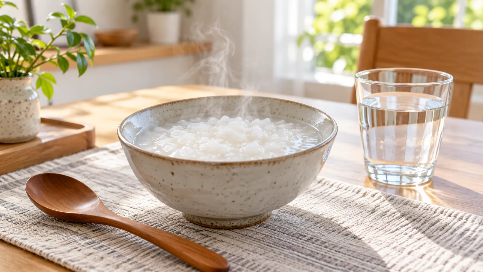 おかゆと水